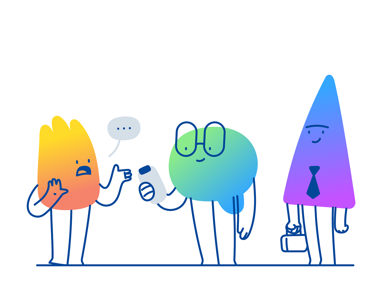 The image depicts a humorous cartoon scene with various colorful characters representing common Facebook ad issues, such as targeting, troubleshooting, and optimization created by Ivan Mesaros.